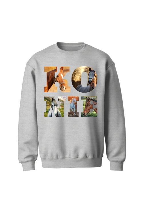 Bluza bez kaptura KONIE - szara