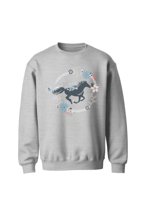 Bluza bez kaptura Piękny Galopujący Koń - szara