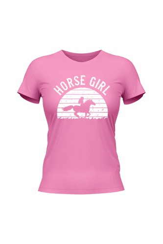 Koszulka damska Horse Girl - różowa