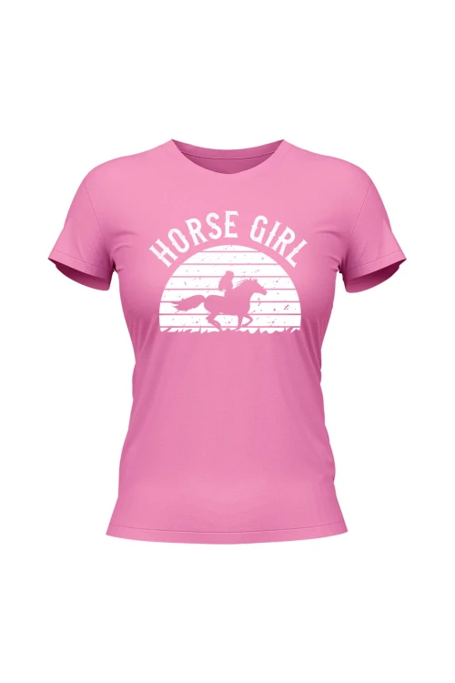 Koszulka damska Horse Girl - różowa