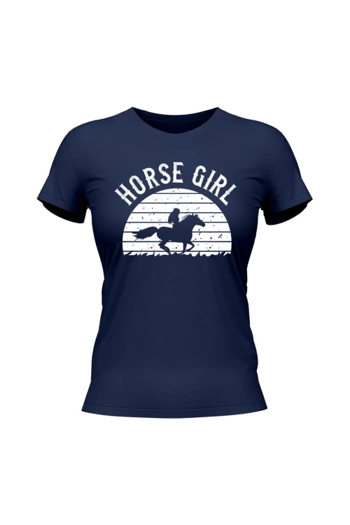 Koszulka damska Horse Girl - granatowa
