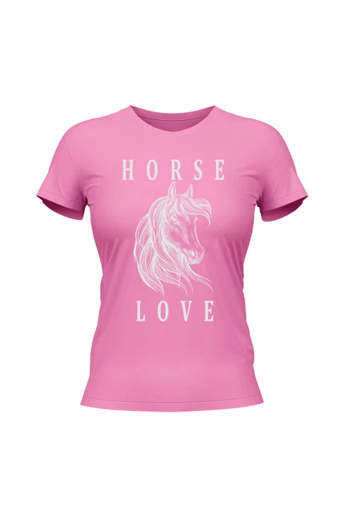 Koszulka damska Horse Love - różowa
