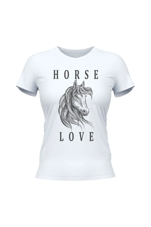 Koszulka damska Horse Love - biała