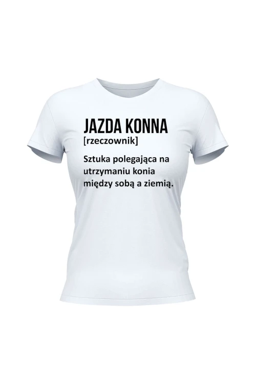Koszulka damska Jazda konna - Definicja - biała