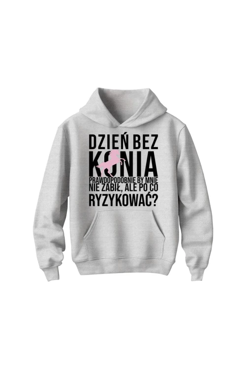 Bluza dziecięca z kapturem Dzień bez konia prawdopodobnie by mnie nie zabił - szara