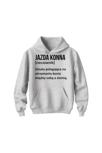 Bluza dziecięca z kapturem Jazda konna - Definicja - szara