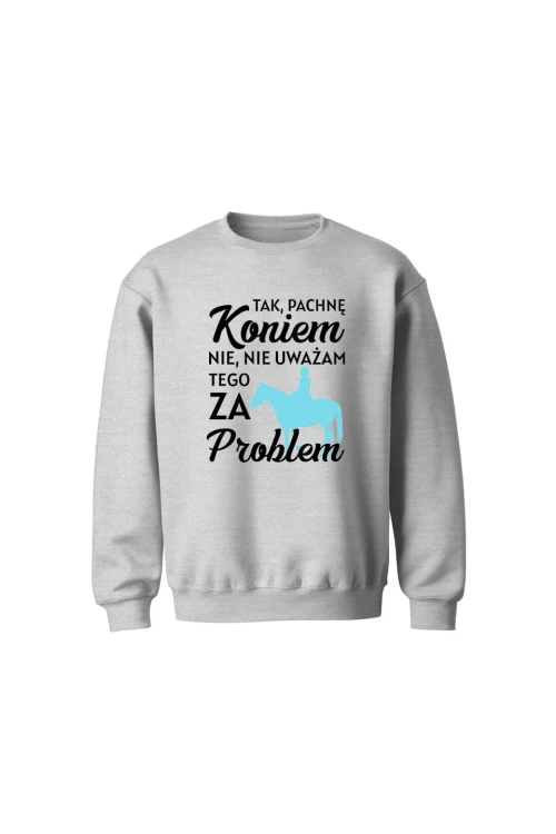 Bluza dziecięca bez kaptura Pachnę koniem i to nie problem - szara