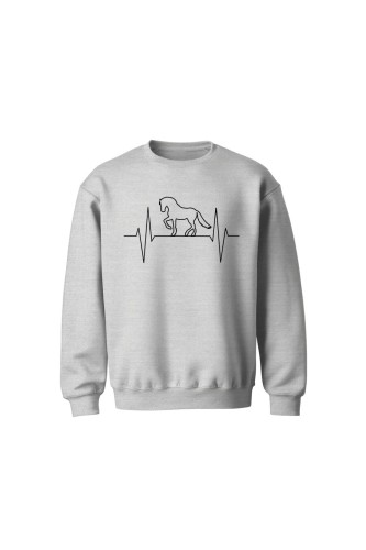 Bluza dziecięca bez kaptura Moje serce bije w rytmie kopyt - szara