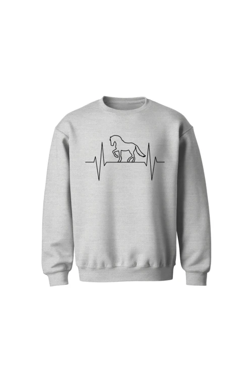 Bluza dziecięca bez kaptura Moje serce bije w rytmie kopyt - szara