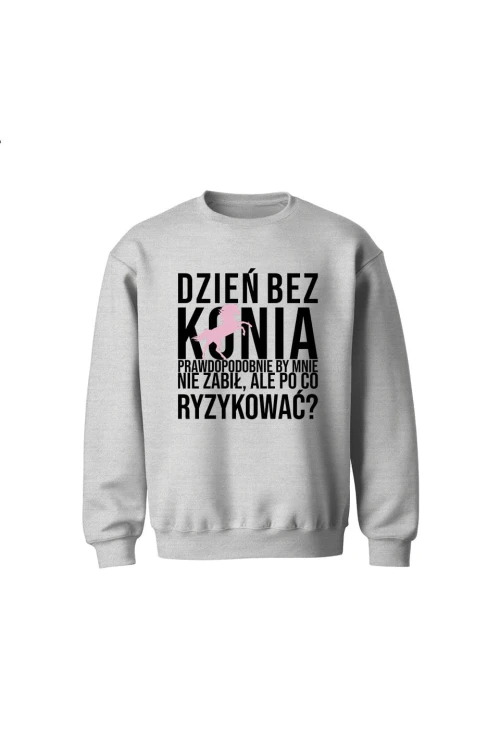 Bluza dziecięca bez kaptura Dzień bez konia prawdopodobnie by mnie nie zabił - szara