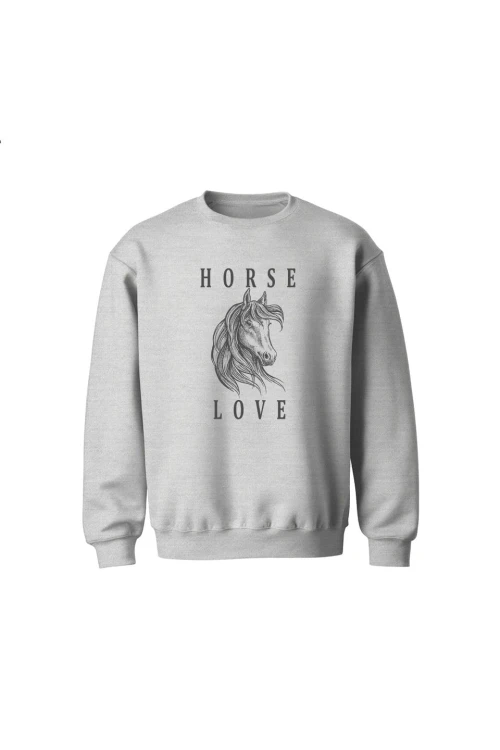 Bluza dziecięca bez kaptura Horse Love - szara