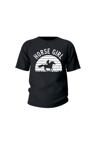 Koszulka dziecięca Horse Girl - czarna