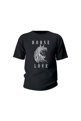 Koszulka dziecięca Horse Love - czarna
