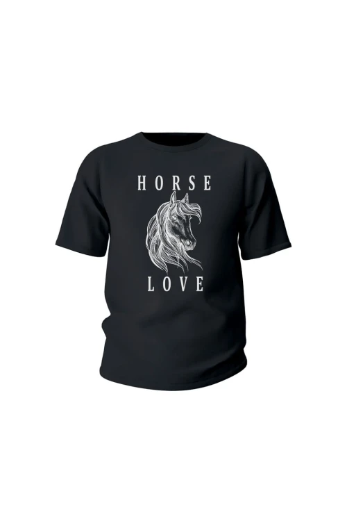 Koszulka dziecięca Horse Love - czarna
