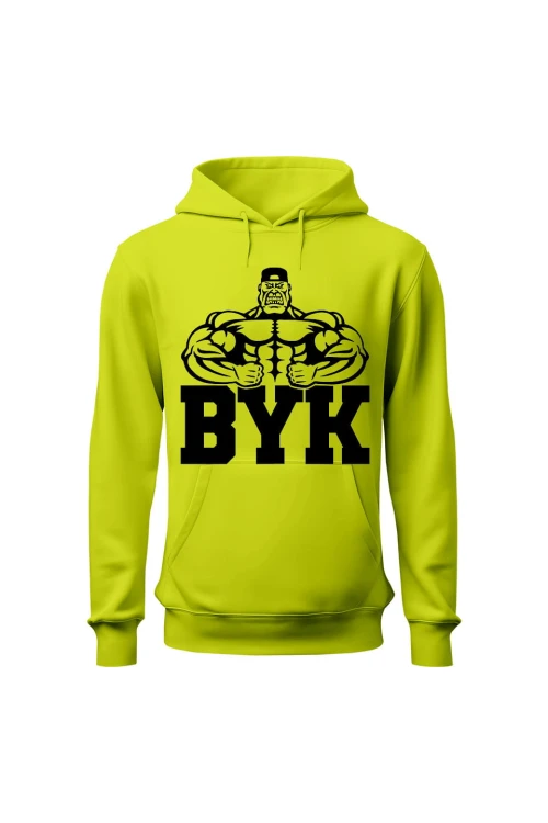 Bluza męska z kapturem Byk - limonka