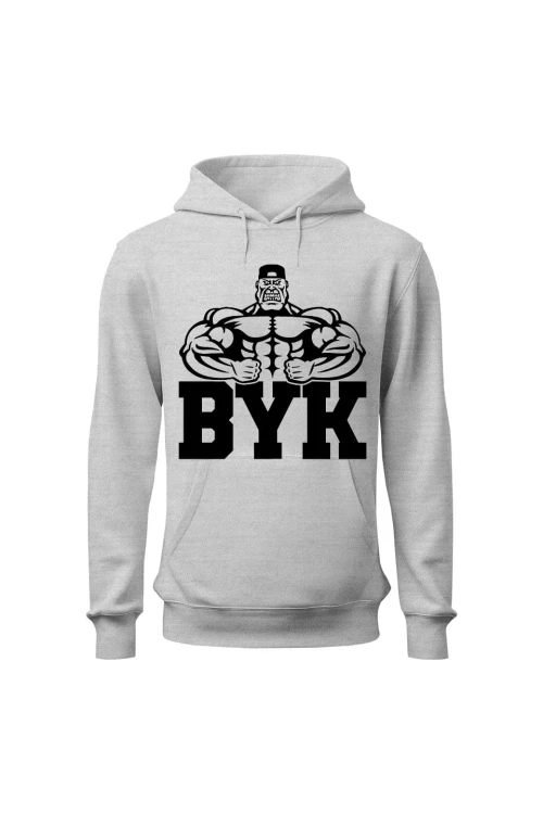 Bluza męska z kapturem Byk - szara