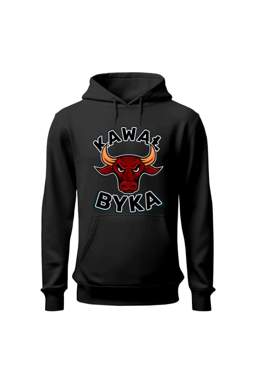 Bluza męska z kapturem Kawał byka - czarna