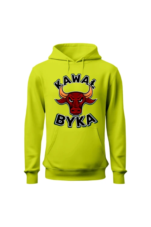 Bluza męska z kapturem Kawał byka - limonka