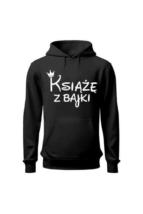 Bluza męska z kapturem Książę z bajki - czarna
