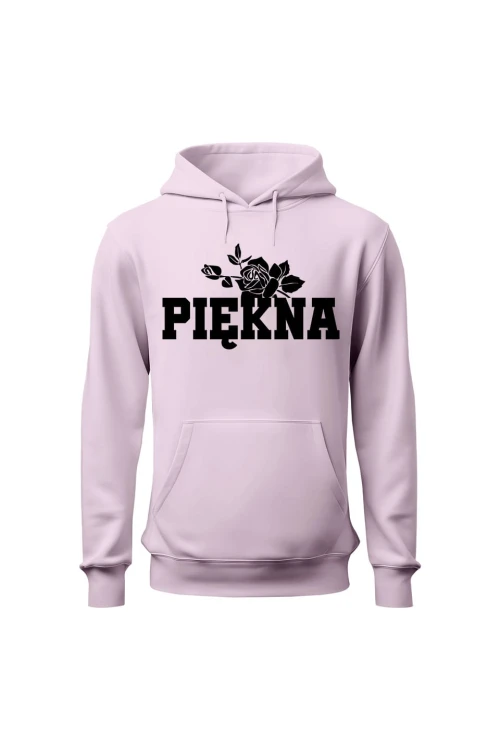 Bluza damska z kapturem Piękna - różowa