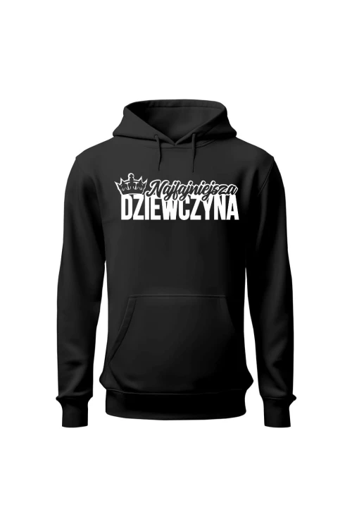 Bluza damska z kapturem Najfajniejsza dziewczyna - czarna
