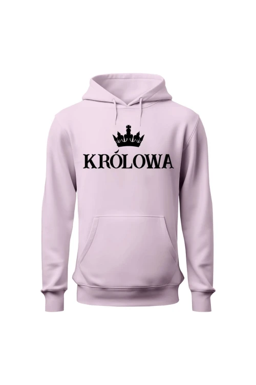 Bluza damska z kapturem Królowa - różowa