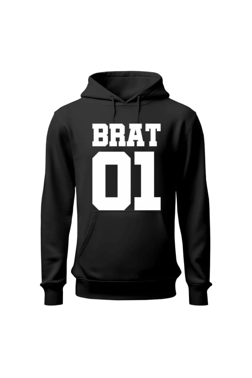 Bluza męska z kapturem Brat 01 - czarna