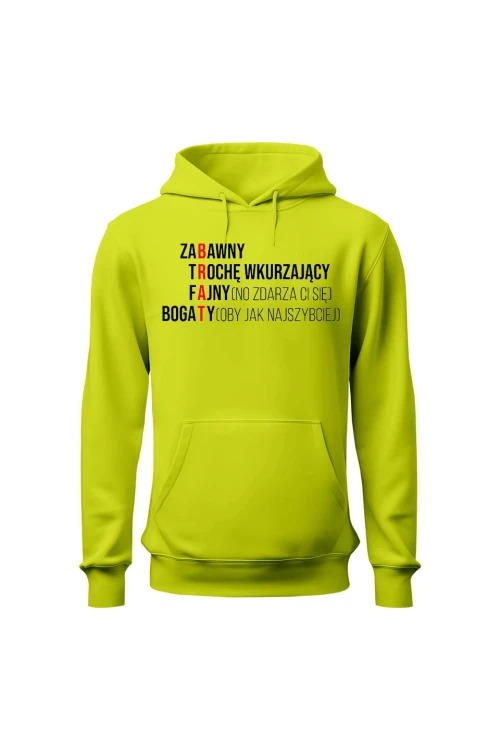Bluza męska z kapturem Brat cechy krzyżówka - limonka