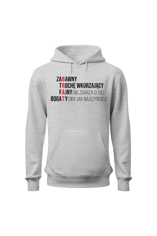 Bluza męska z kapturem Brat cechy krzyżówka - szara