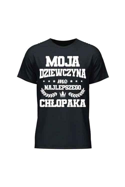 Koszulka męska Moja dziewczyna ma najlepszego chłopaka - czarna