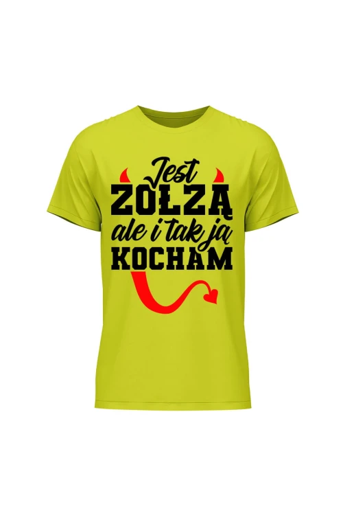 Koszulka męska Jest zołzą ale i tak ją kocham - limonka