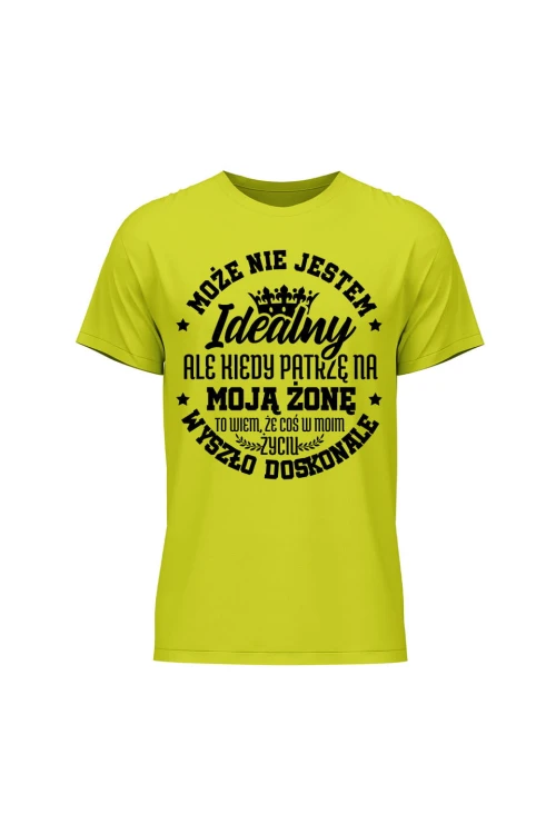 Koszulka męska Może nie jestem idealny - limonka