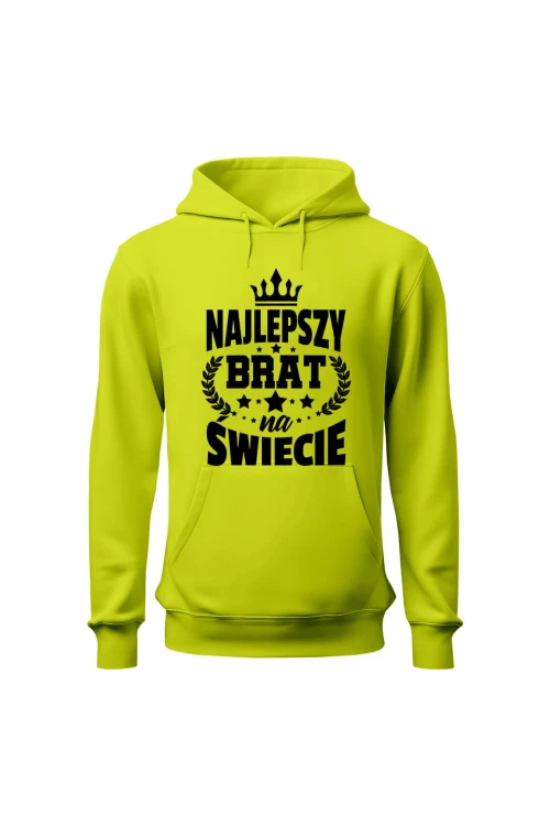 Bluza męska z kapturem Najlepszy brat na świecie - limonka