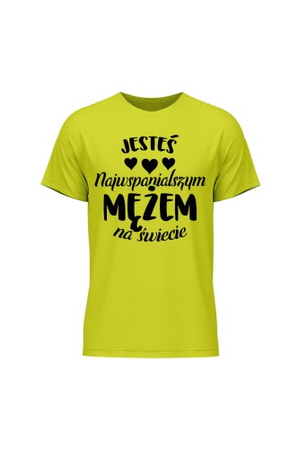 Koszulka męska Jesteś najwspanialszym Mężem na świecie - limonka