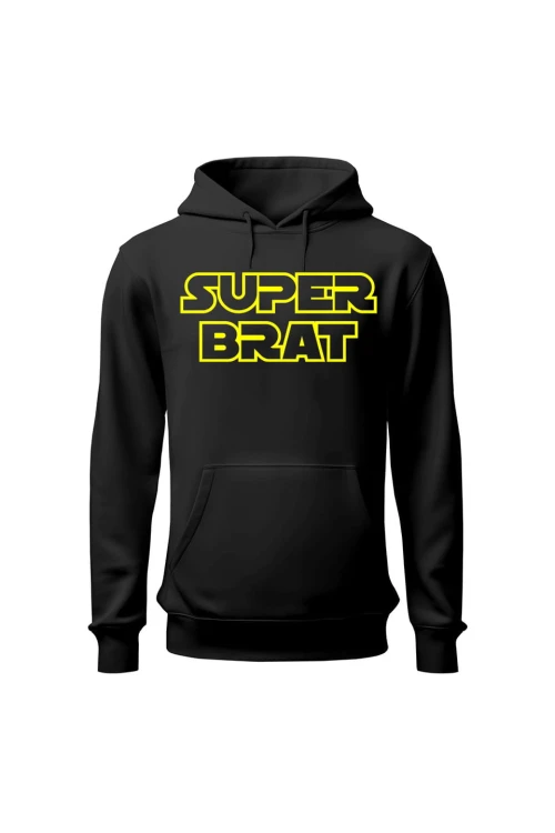 Bluza męska z kapturem Super brat - czarna