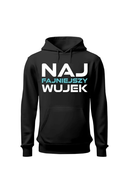 Bluza męska z kapturem Naj fajniejszy wujek - czarna