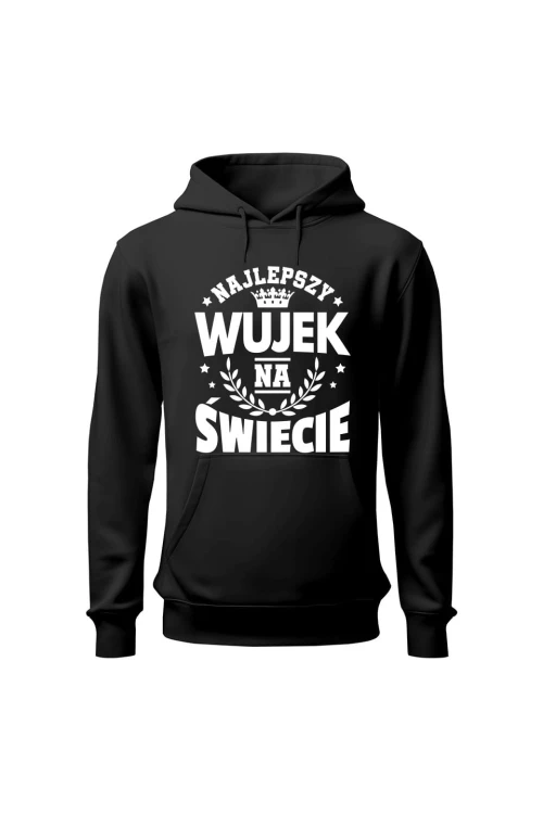 Bluza męska z kapturem Najlepszy wujek na świecie - czarna