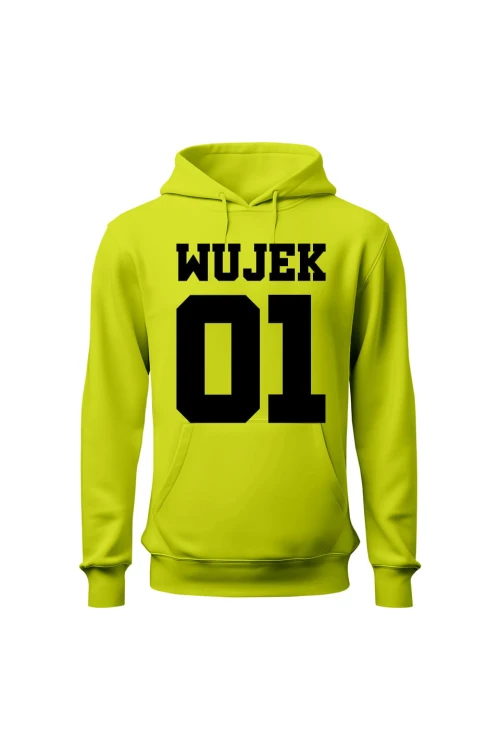 Bluza męska z kapturem Wujek 01 - limonka