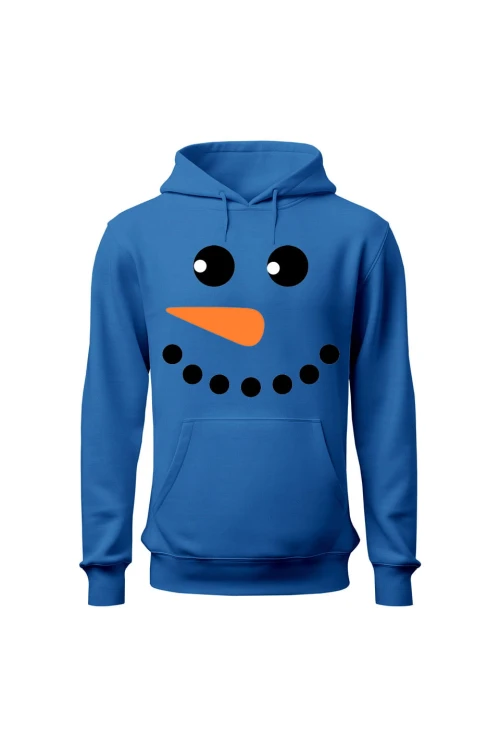 Bluza męska z kapturem Z bałwanem - niebieska