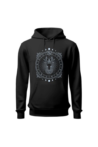 Bluza męska z kapturem Koziorożec - czarna