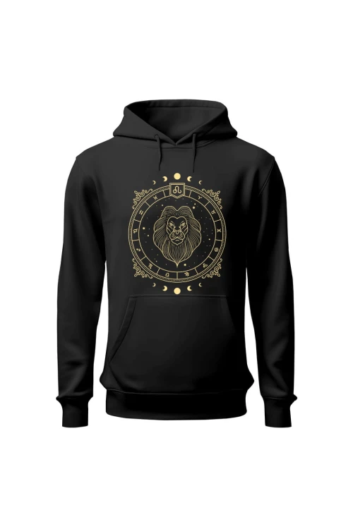 Bluza męska z kapturem Lew - czarna