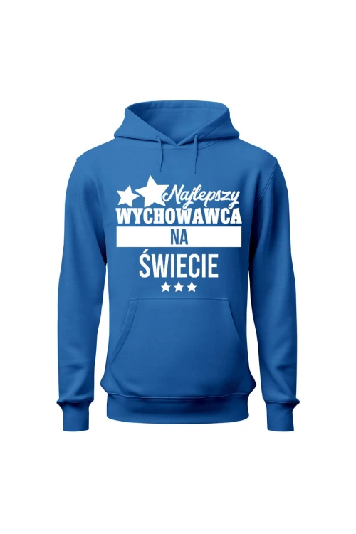 Bluza męska z kapturem Najlepszy wychowawca na świecie - niebieska