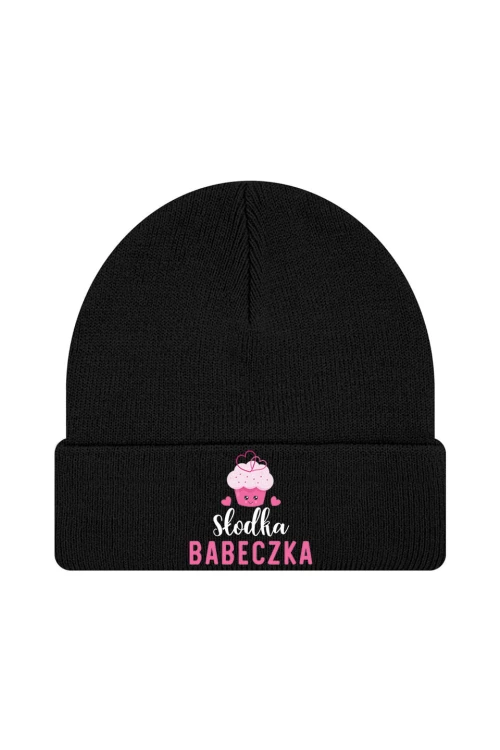 Czapka zimowa Słodka babeczka - czarna