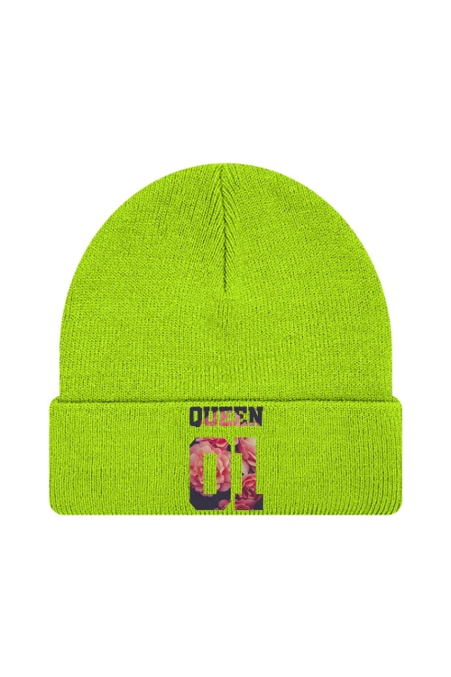 Czapka zimowa Queen 01 - limonka