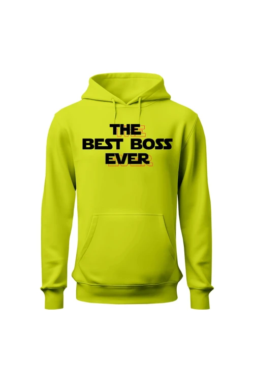 Bluza męska z kapturem The best boss ever - limonka