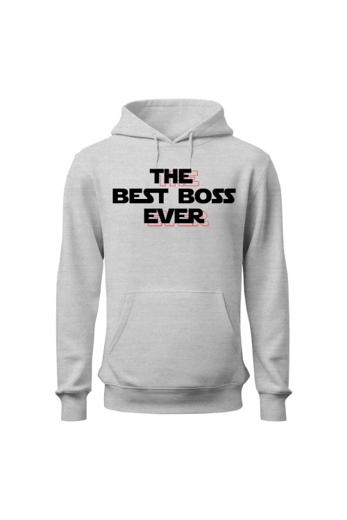 Bluza męska z kapturem The best boss ever - szara