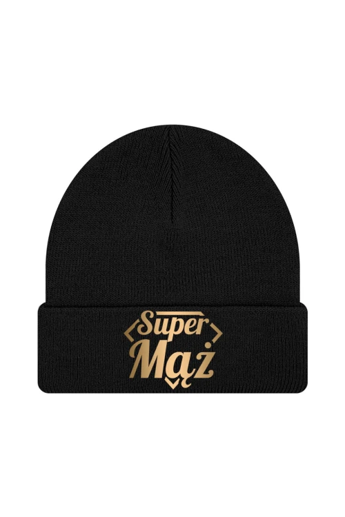 Czapka zimowa Super Mąż - czarna