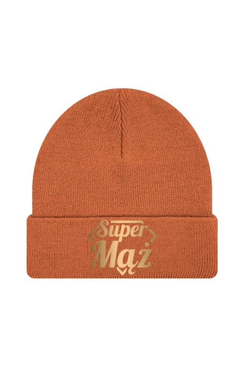 Czapka zimowa Super Mąż - pomarańczowa