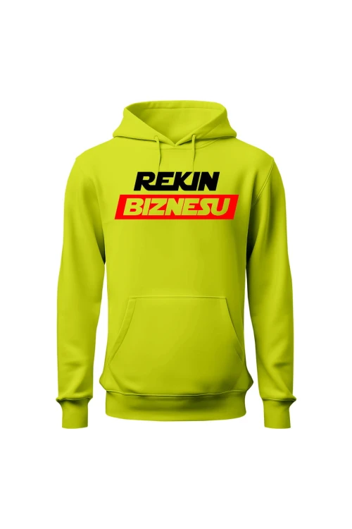 Bluza męska z kapturem Rekin biznesu - limonka