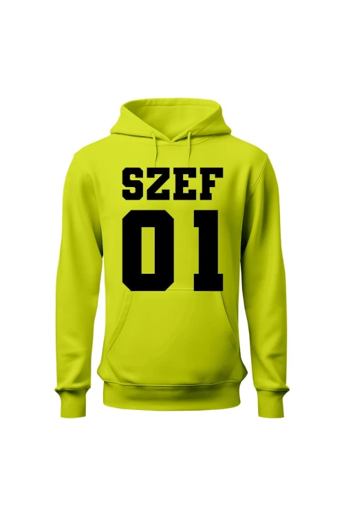Bluza męska z kapturem Szef 01 - limonka